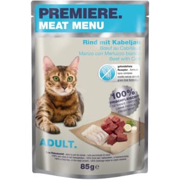 PREMIERE Meat Menu Adult Bœuf au cabillaud 24x85 g