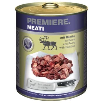 PREMIERE Meati nourriture humide pour chien, Adulte, Renne 6x800 g