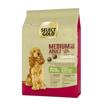 SELECT GOLD Sensitive Croquettes Chien Adulte Medium Canard aux pommes de terre 1 kg