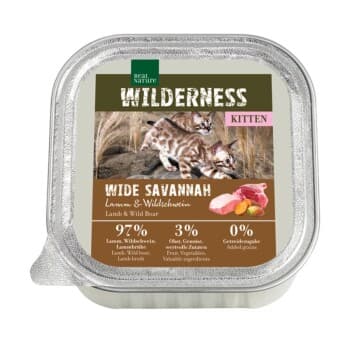 REAL NATURE WILDERNESS Kitten 16 x 100 g Wide Savannah agneau & sanglier 16x100 g