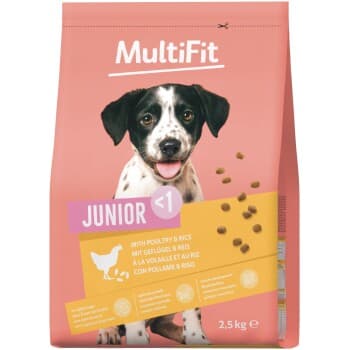 MultiFit Croquettes Chien Junior, avec Volaille & Riz 2,5 kg