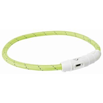 Trixie Flash anneau lumineux USB, nylon vert XS–S