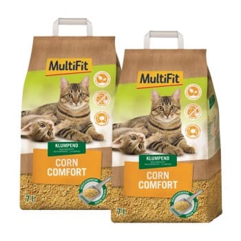 MultiFit Litière agglomérante Corn Comfort 2x7 l