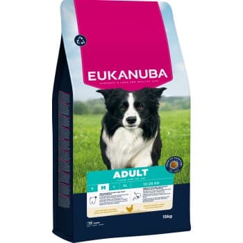 EUKANUBA croquettes pour chien, adulte, taille moyenne, poulet 15 kg