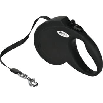AniOne laisse à enrouleur Basic noire L