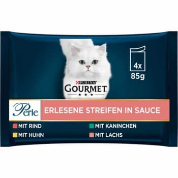 GOURMET Perle Bœuf, poulet, lapin et saumon 4x85 g