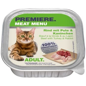 PREMIERE Meat Menu Adult Bœuf à la dinde et au lapin 32x100 g