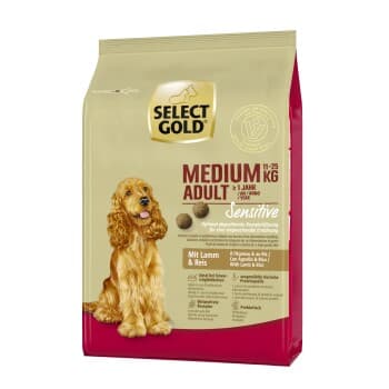 SELECT GOLD Sensitive Croquettes Chien Adulte Medium Agneau et riz 1 kg