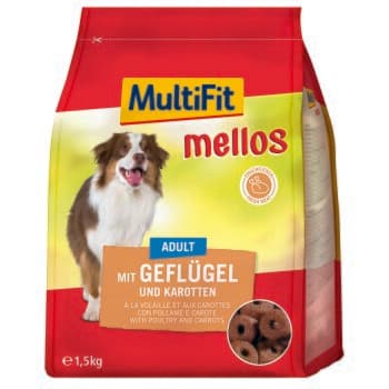MultiFit Mellos nourriture sèche pour chien adulte Volaille et carottes 1,5 kg