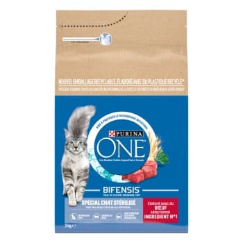 Purina ONE Croquettes pour Chat Stérilisé au Bœuf 3 kg