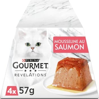 GOURMET REVELATIONS Nourriture Humide Chat Mousseline au saumon 4x57 g