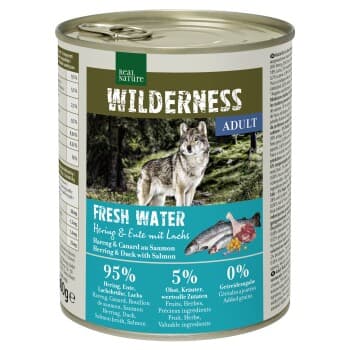 REAL NATURE WILDERNESS Adult Fresh Water au hareng, saumon et canard 24x800 g