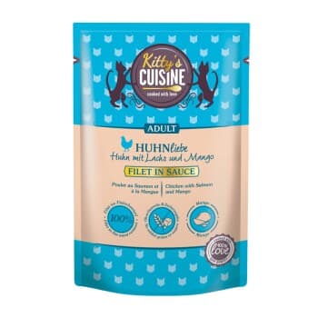 Kitty's Cuisine Filet en Sauce Chat Adulte Poulet, Saumon et Mangue 12x70 g