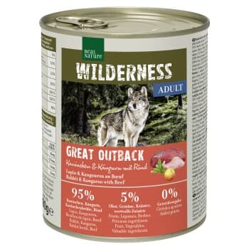 REAL NATURE WILDERNESS Adult Great Outback lapin, kangourou et bœuf 6x800 g