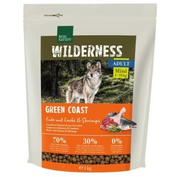 REAL NATURE WILDERNESS Mini Adult Green Coast canard au saumon et aux crevettes 1 kg