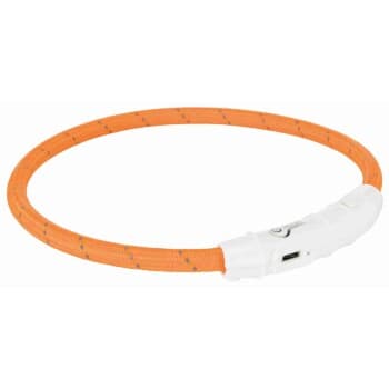 Trixie Flash anneau lumineux USB, nylon orange L-XL