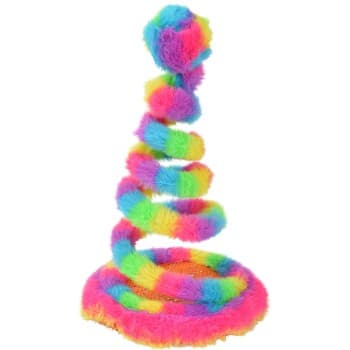 FIT+FUN Jouet serpent à ressort spiralé pour chat multicolore 21 x 14 cm
