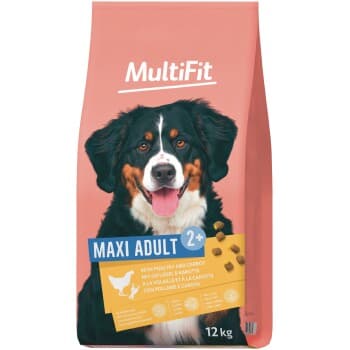 MultiFit Croquettes Chien Adulte, Maxi, avec Volaille & Carotte 12 kg