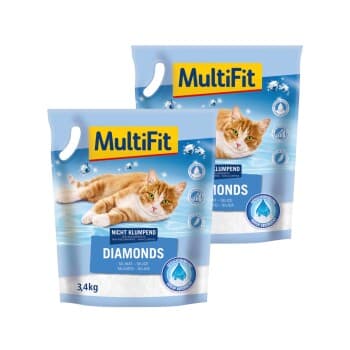 MultiFit Diamonds Litière silice non-agglomérante 2x8 l