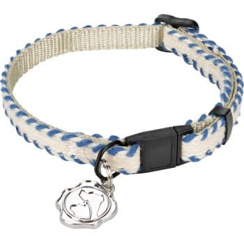 more LIFESTYLEPETS Collier Chat Nylon bleu/blanc