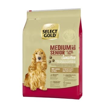 SELECT GOLD Sensitive Croquettes Chien Senior Medium Agneau et riz 4 kg