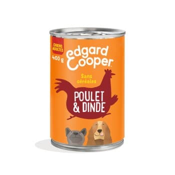 Edgard & Cooper Boîte Chien Adulte Dinde & Poulet 6x400 g