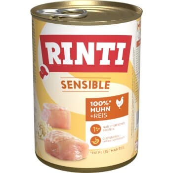 RINTI Sensible nourriture humide pour chien, adulte, boîte Poulet et riz 12x400 g