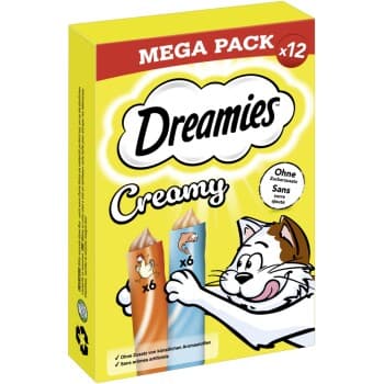 Dreamies Creamy Mega Pack Poulet & saumon 12x10 g
