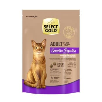 SELECT GOLD Sensitive Digestion Croquettes pour Chat Adulte Volaille & riz 300 g