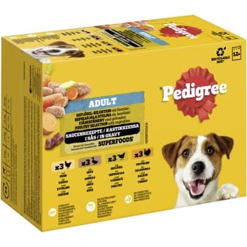 Pedigree Nourriture humide pour chien adulte, Multipack, Sélection de volaille, en sauce 12x100 g