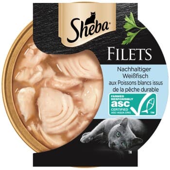 Sheba Filets aliment humide pour chat Poisson blanc 16x60 g