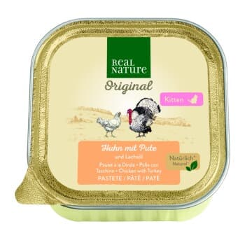 REAL NATURE Pâtée Chaton Poulet Dinde 16 x 100 g